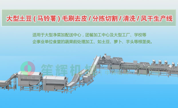 华容连续式土豆去皮清洗切割风干生产线